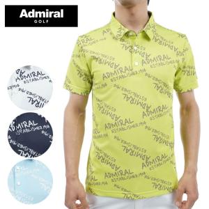 Admiralメンズゴルフシャツ Admiral Golf ゴルフ アドミラル ランダムロゴプリントシャツ