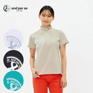 and per se（アンパスィ） 半袖 モックネックシャツ レディース ゴルフ