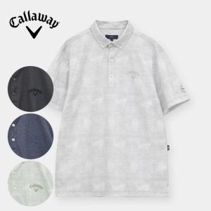 （クリアランス）ゴルフウェア メンズ キャロウェイ かざあなメッシュシャンブレー柄半袖シャツ 春 夏 26SS