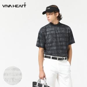 ビバハート　モックネック　半袖シャツ　L VIVA HEART（ビバハート） ボックスグラフィックモックネック半袖