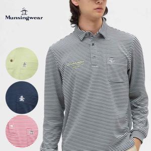 Munsingwear（マンシングウェア） 長袖ポロシャツ 白 襟黒ライン 胸