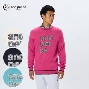 and per se（アンパスィ） ゴルフウェア 長袖セーター 秋 冬 クルー