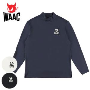 WAAC（ワック） ロゴエンボス起毛ジャカード長袖モックネック　オフホワイトS WAAC ゴルフ ワック ロゴエンボス起毛ジャカード長袖モックネック