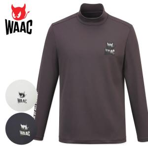 WAAC ゴルフ ワック ロゴエンボス起毛ジャカード長袖モックネック
