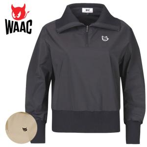 WAAC ゴルフ ワック ロゴエンボス起毛ジャカード長袖モックネック