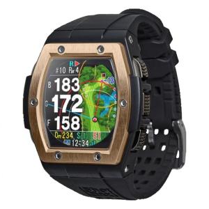 【値下げ】ショットナビ CREST(クレスト) GPSウォッチ ブラック×ローズゴールド ゴルフナビ 腕時計型 正規品
