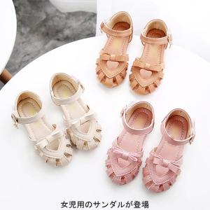 サンダル キッズ 女の子 マジックテープ 女児用 蝶結び付き...