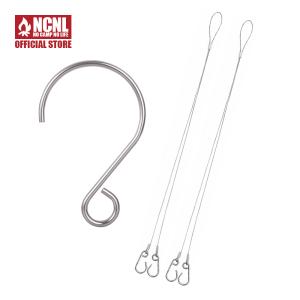 NCNL NO CAMP NO LIFE フック キャンプ 吊り下げ S字フック 大 ステンレス 吊りロープ付き アウトドア用品