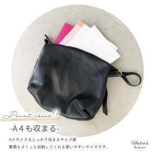 ショルダーバッグ レディース 革 黒 合皮 大...の詳細画像4