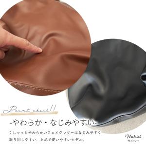 ショルダーバッグ レディース 革 黒 合皮 大...の詳細画像5