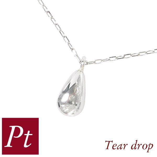 ネックレス レディース 50代 40代 60代 プラチナ 雫型 しずく 30代 20代 ティアドロッ...