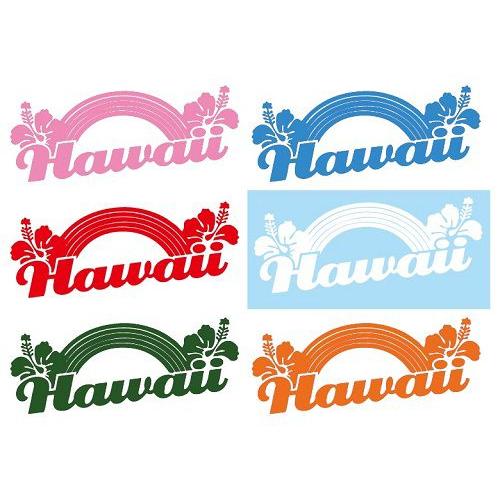 ハワイアンステッカー 全6色 Hawaii オリジナル ハワイアン シール 車 バイク 自転車 フラ...