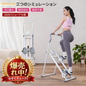 Yumcute ステッパー クライミングマシン 折りたたみ式 エクササイズマシン 垂直クライマー 折り畳み ハンドル付き 階段 足踏 家庭用 運動器具 健康器具 二年保証