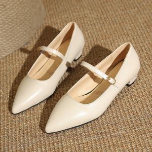 レディース パンプス ストラップ付き ローヒール...の商品画像