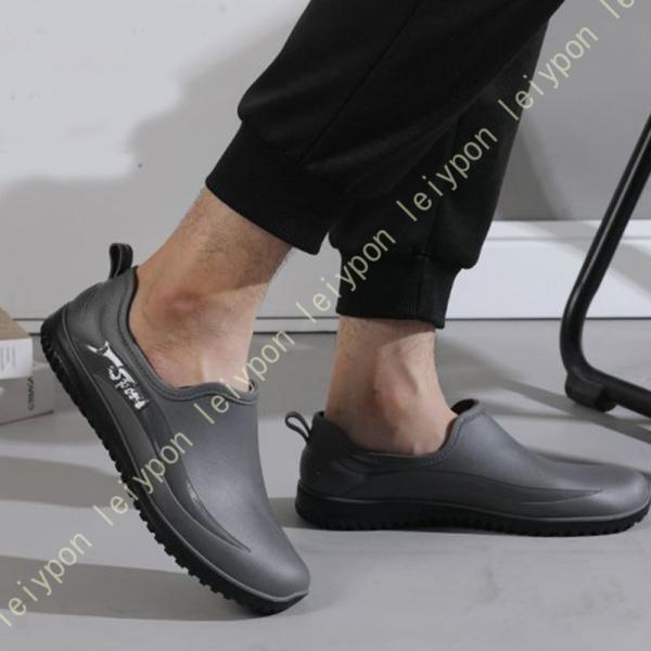 レインシューズ ショート レインブーツ 防滑 スポーツ メンズ レインスリッポン 防水 ガーデニング...