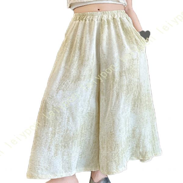 スカーチョ キッズ ワイドパンツ 女の子 子供服 ガウチョ ボトムス 薄手 ウエストゴム ジュニア ...