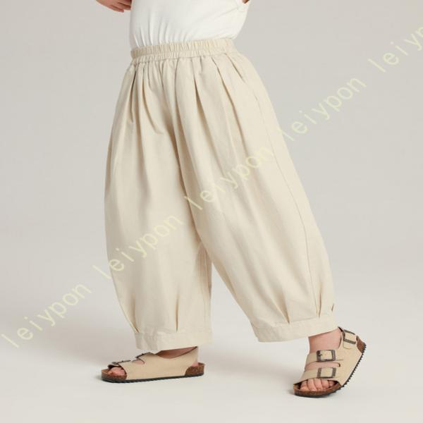 キッズ パンツ 夏 長ズボン 綿 薄手 バルーンパンツ ボトムス ロングパンツ 子供服 ゆったり バ...