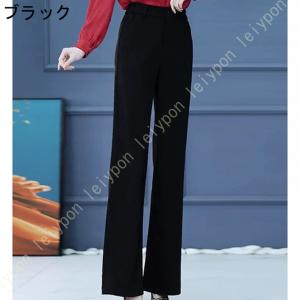 レディース ワイドパンツ スラックス ストレー...の詳細画像3