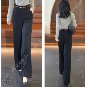 ワイドパンツ レディース ハイウエスト パンツ ストレート 大きいサイズ 着痩せ 美シルエット ロングパンツ ボトムス 韓国 春 夏 ゆったり カジュアル