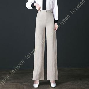 薄手 リネンワイドパンツ パンツ ワイドパンツ リネン レディース キレイめ ロングパンツ ガウチョ 無地 麻混 ゆったり ロング丈 春 夏 秋 大きいサイズ