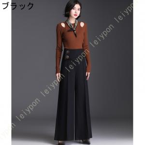 レディース ワイドパンツ ガウチョパンツ カジ...の詳細画像2