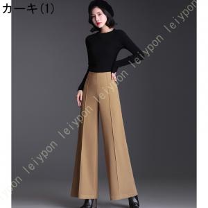 レディース ワイドパンツ ガウチョパンツ カジ...の詳細画像3