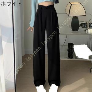 ワイドパンツ レディース きれいめ ウエストゴ...の詳細画像1
