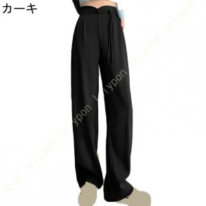 ワイドパンツ レディース きれいめ ウエストゴ...の詳細画像4