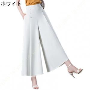 ワイドパンツ レディース 春夏 スカンツ ゴム...の詳細画像1