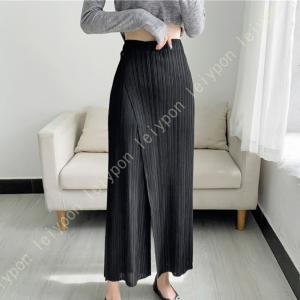 プリーツパンツ レディース フレアパンツ 薄手...の詳細画像3