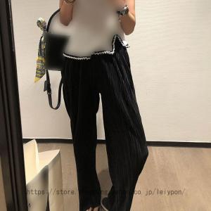 ワイドパンツ レディース ガウチョパンツ 黒 プリーツ パンツ キュロット カジュアル 無地 スカーチョ フレア 体型カバー 着痩せ ロングパンツ 通勤 通学
