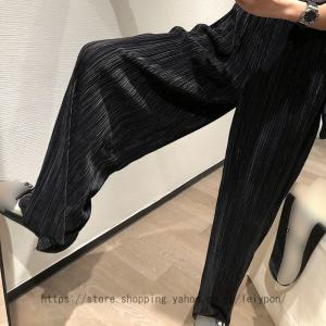 ワイドパンツ レディース ガウチョパンツ 黒 ...の詳細画像4