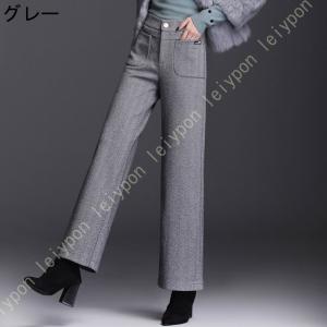 ガウチョ パンツ 厚手 レディース ワイドパン...の詳細画像2