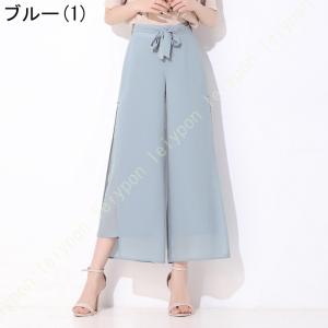 ワイドパンツ レディース 9分丈 シフォン ガ...の詳細画像5