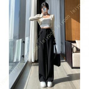 ワイドパンツ ガウチョパンツ レディース ストレートパンツ 着痩せ スリム ワイドパンツ カジュアル 黒 大きいサイズ 春 夏 秋 きれいめ スラックス 部屋着