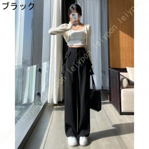 ワイドパンツ ガウチョパンツ レディース スト...の詳細画像1