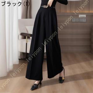 ワイドパンツ レディース ハイウエスト ガウチ...の詳細画像2