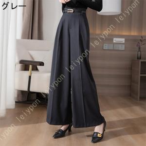 春夏 レディース ワイドパンツ 通勤 キュロッ...の詳細画像2