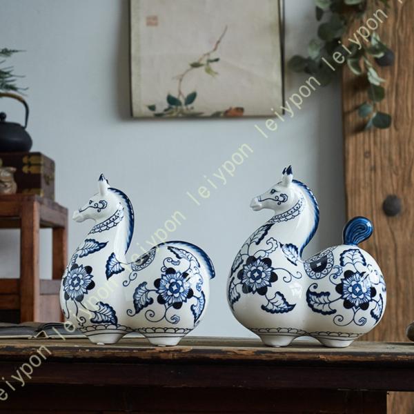 置物 北欧 玄関 インテリア 馬 置物 風水 干支 馬の装飾 縁起物 開運グッズ 商売繁盛祈願 オブ...