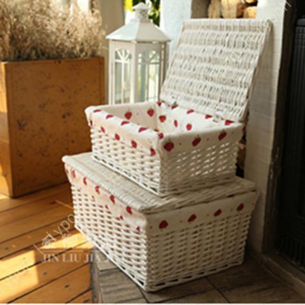 フタ付きバスケット ストレージ おもちゃ箱 収納 バスケット カゴ ランドリー かご タオル収納 ふ...