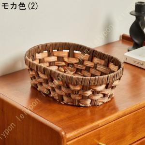 ラタンで編まれた収納ボックス お菓子入れ フル...の詳細画像2
