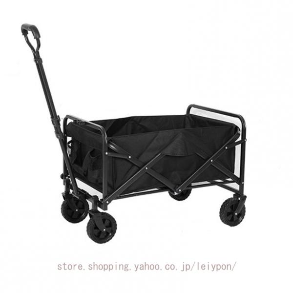 キャンプカート 折り畳み 耐荷重80kg 4輪 ワイドタイヤ搭載 特大容量 頑丈 簡単 アウトドア用...