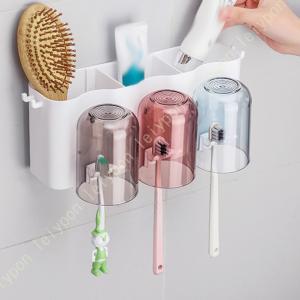 歯ブラシスタンド 歯ブラシホルダー 壁取り付け 洗面所 収納 ブラシ
