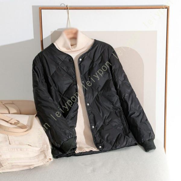 ダウンジャケット レディース ノーカラー ライトダウン ウルトラライト インナージャケット 暖かい ...