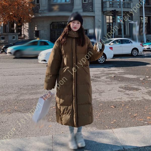 ダウンコート レディース フード ロング丈 無地 スナップ ロングトップス 大きいサイズ フード付き...