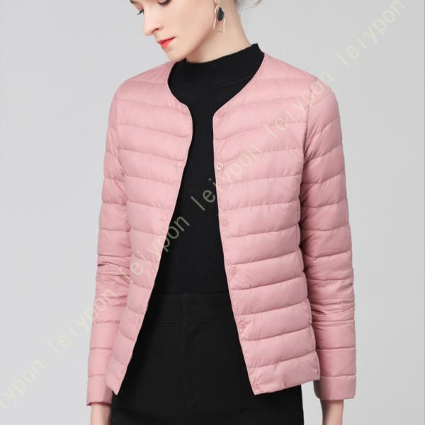 ダウンジャケット 中綿キルテ ジャケット レディース 薄手 軽量 暖かい 秋 冬 春 防寒 クルー ...