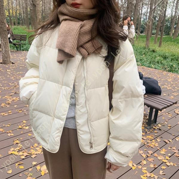 ダウンジャケット レディース 丸首 ウルトラライト 無地 薄手 軽量 暖かい 秋 冬 春 防寒 クル...