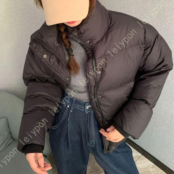 中綿 ショート ダウン風 コート アウター レディース 厚手 暖かい 無地 シンプル ストリート系ア...