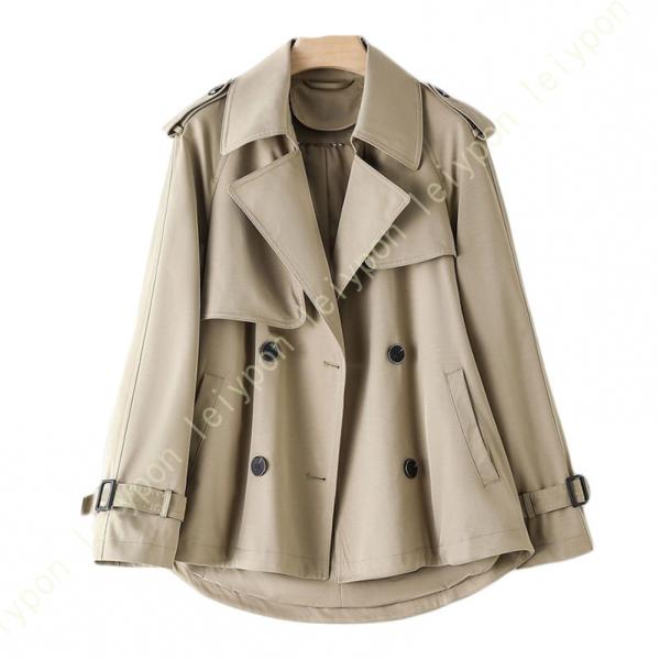トレンチコート スプリングコート レディース 春 ショート丈 チェスターコート 通勤 羽織り ライト...