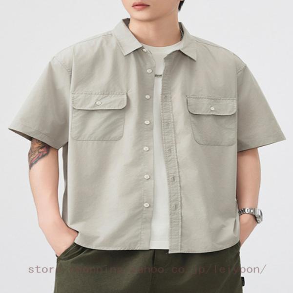 夏服 メンズ シャツ 半袖 ファッション ボタンアップ シャツ 大きいサイズ ストライプ 柔らかい ...